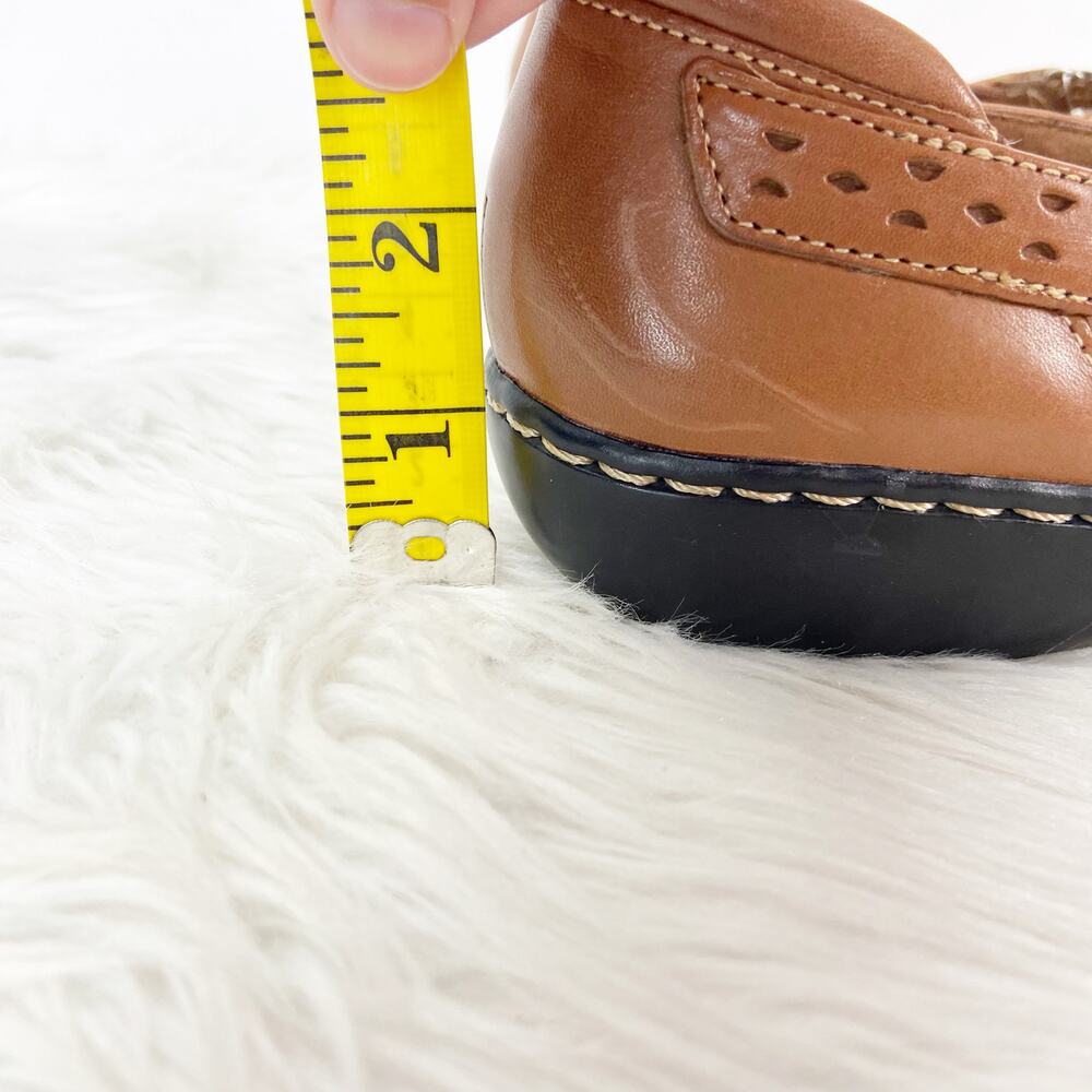 Clarks Bendables 9 M Womens Tan Leather Ashland Spin Q Mary Jane Comfort Shoes - Picture 12 of 13